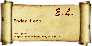 Ender Leon névjegykártya